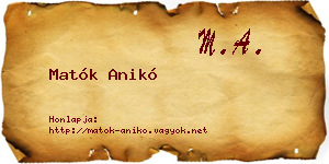 Matók Anikó névjegykártya